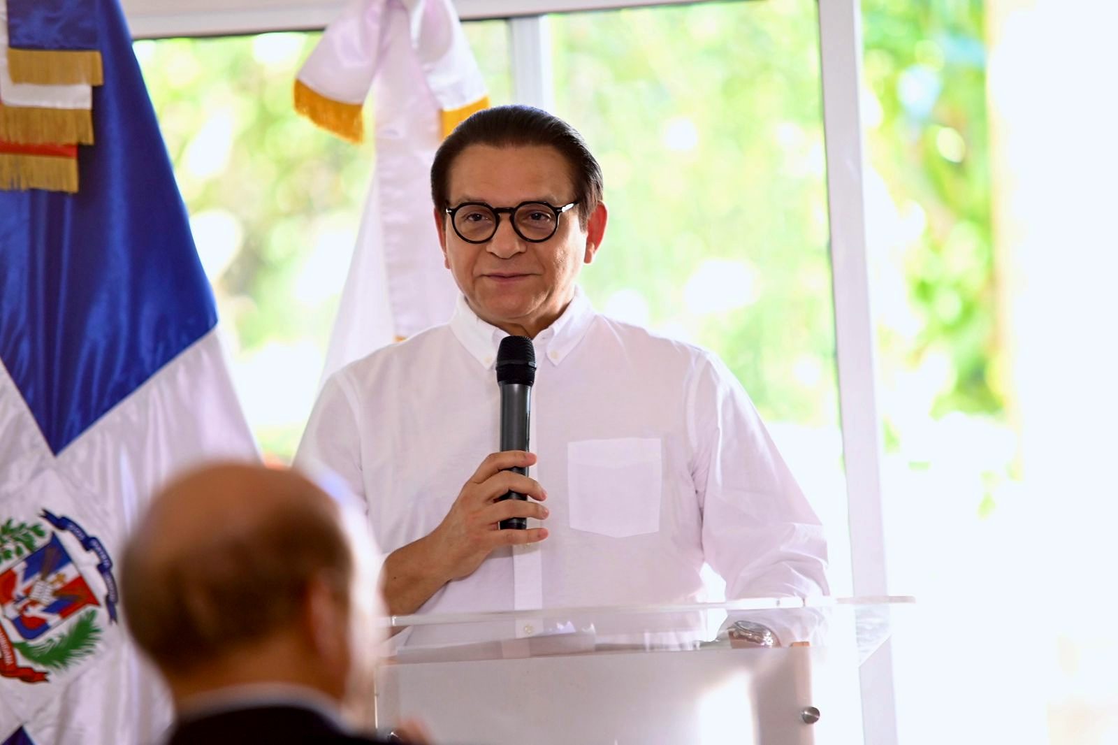 El senador Dr. Daniel Rivera Rivera durante sus palabras