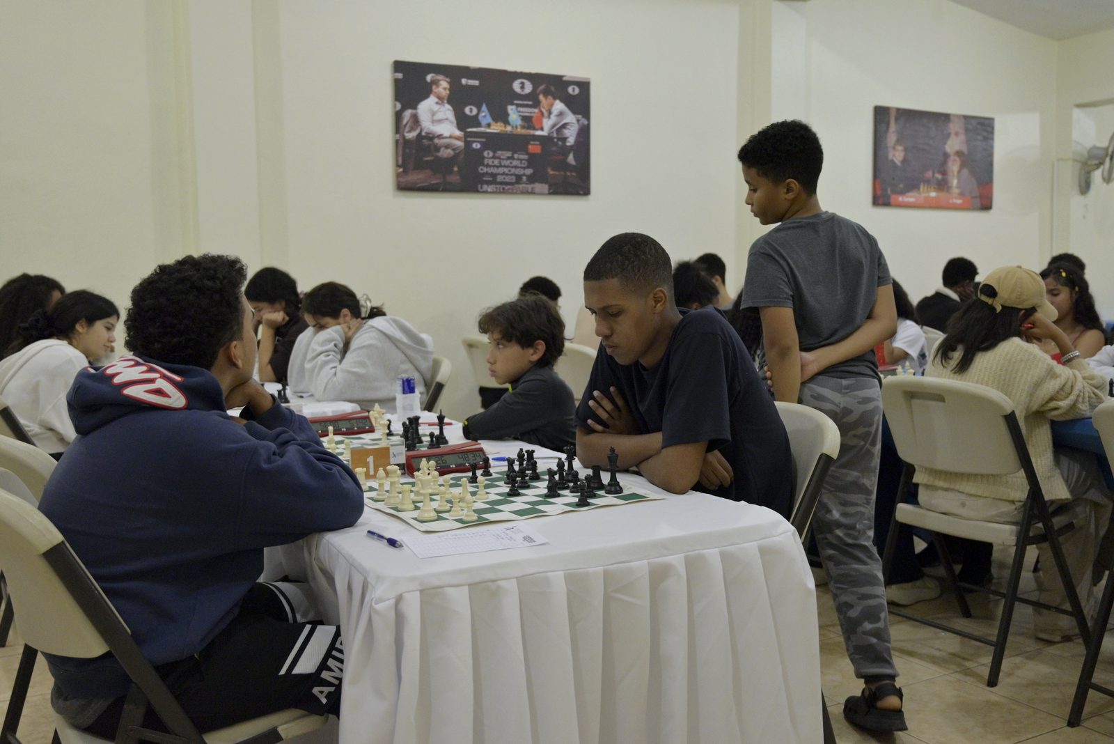Partida en la primera mesa del Campeonato Nacional Juvenil Absoluto